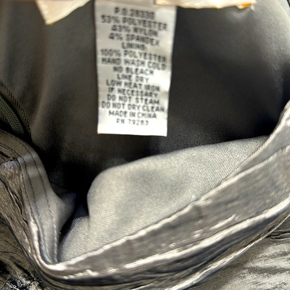 Jeanne Alexander Metallic Silver Gray Ruched/ Crinkle Off Shoulder Midi Dress/12 - Picture 14 of 14